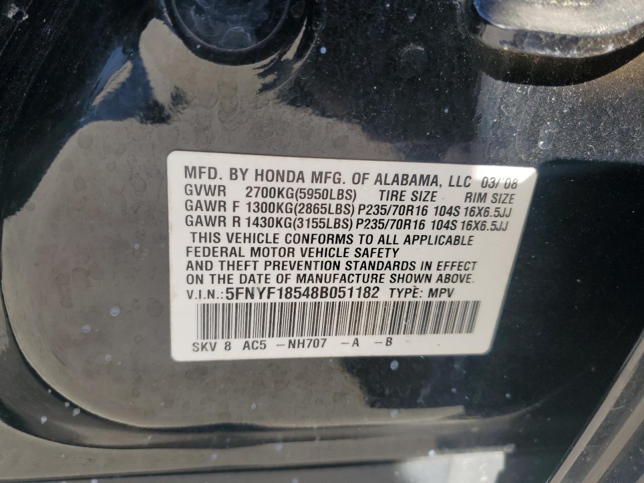 Honda Pilot Exl Image 8