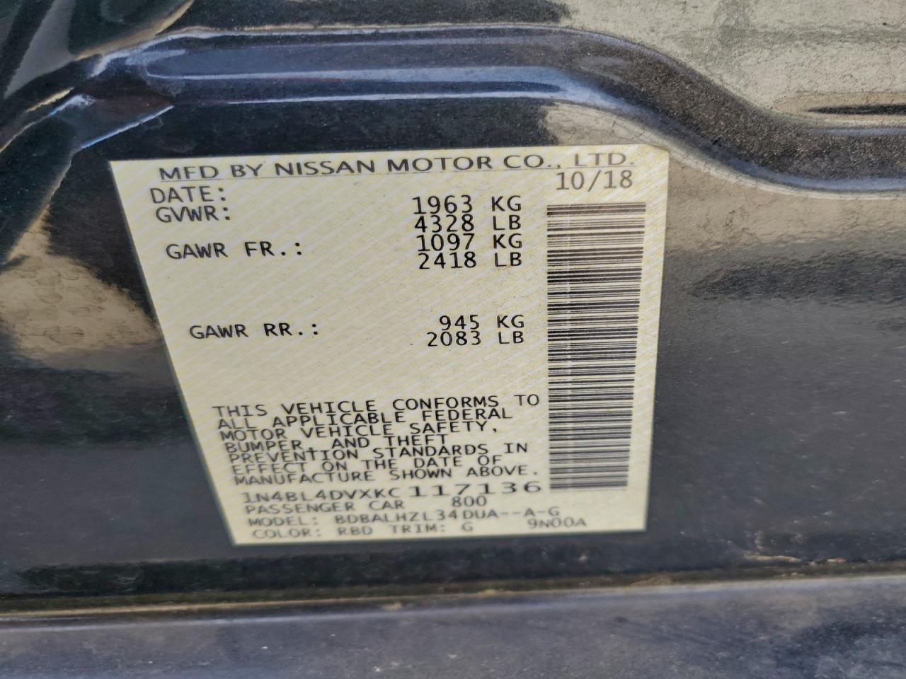 Nissan Altima Sv Image 8