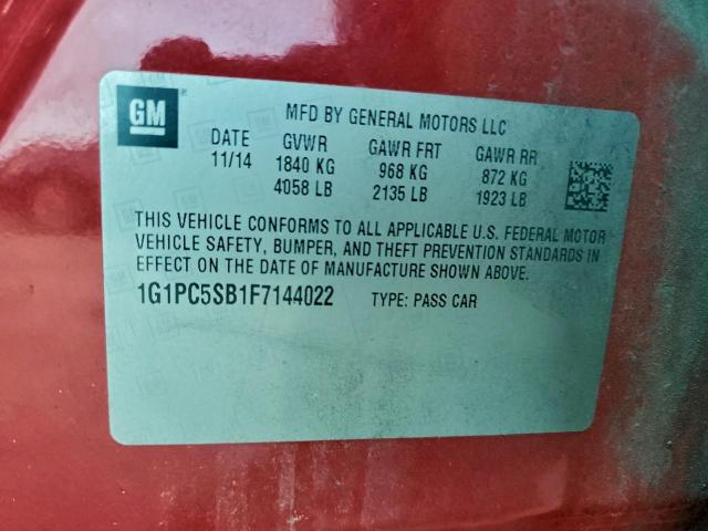 Chevrolet Cruze Lt Image 6