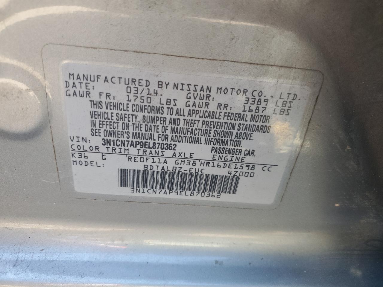 Nissan Versa S Image 7